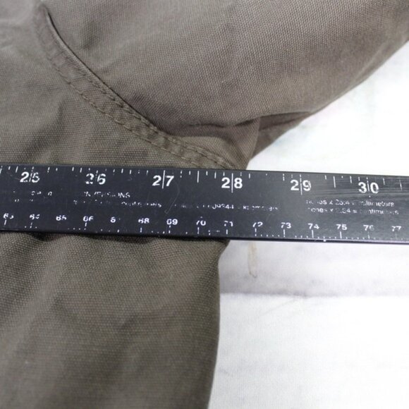 Wrangler Canvas Sherpa Lined Barn Chore Work Jacket Mens 2XL Olive Double Elbow - Picture 9 of 16